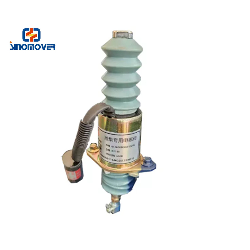 Original WEICHAI piezas de repuesto del motor apagado Fuel Stop Solenoide válvula 612600080681 apagado válvula electromagnética
